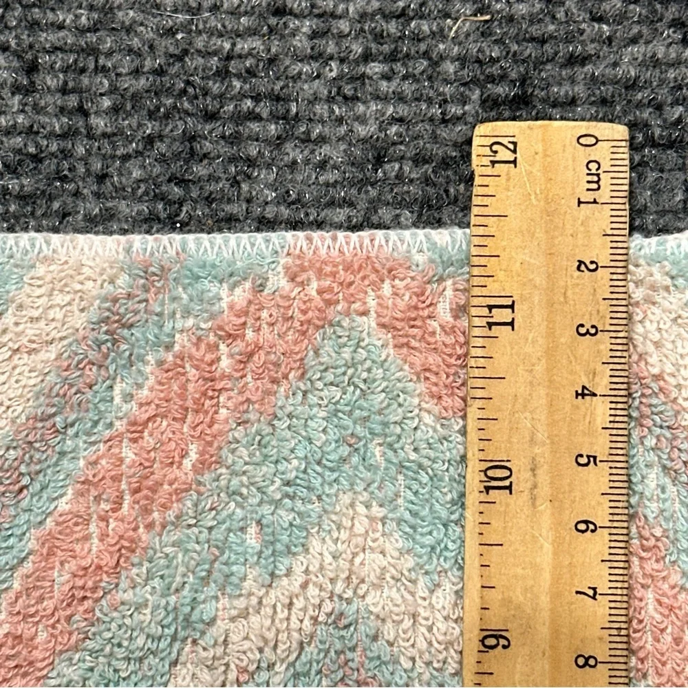 Vintage Cannon Mills Royal Majesty wash cloth face pastel chevron 12” southwest